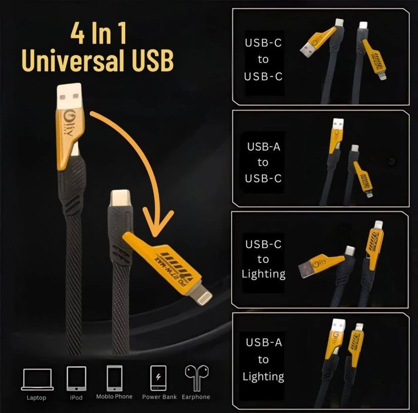 OlivLife 4 In 1 Data Cable (Black)