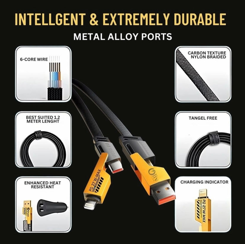 OlivLife 4 In 1 Data Cable (Black)